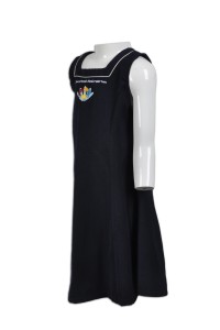 SU184 school tailor made vest long dress embroidery logo kindergarten uniform design supplier company hk